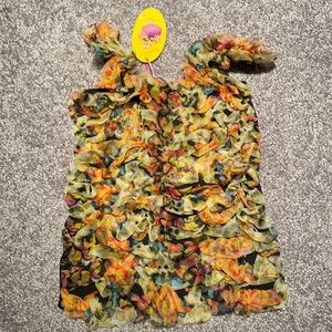 NWT Kaiya Eve Girls Size 8 Wild Print Tulle Top